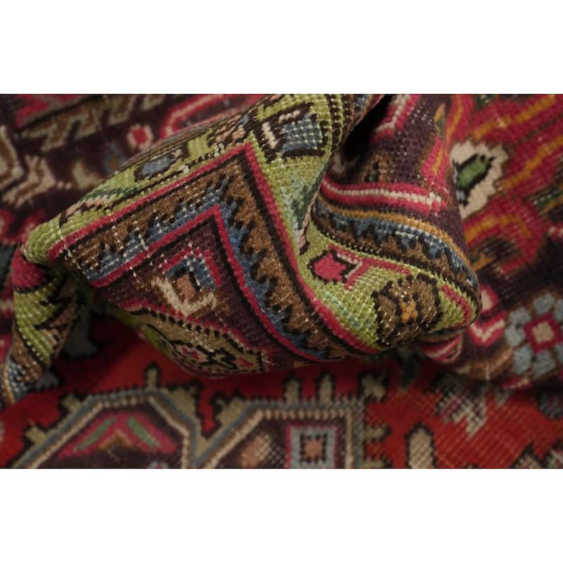 Hand Knotted Oriental 100% Wool Carpet Traditional Medallion Red Tabriz Area Rug - 9' 11'' X 6' 5''