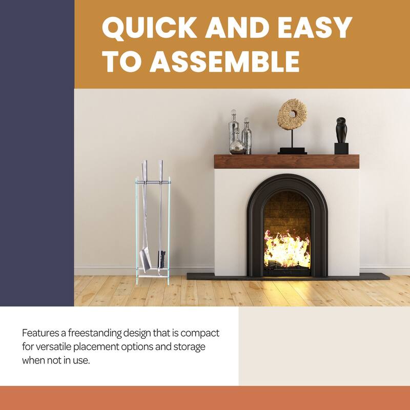 Hastings Home 5-piece Wrought Iron Fireplace Tool Set
