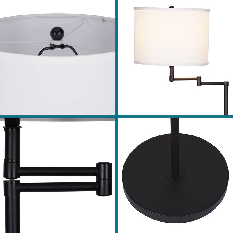 Catalina Camden Swing Arm Floor Lamp - Black