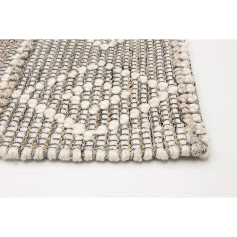 ECARPETGALLERY Braid weave Sienna Brown Wool Rug - 5'2 x 8'8