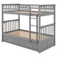 preview thumbnail 8 of 40, Bunk Bed, Solid Wood Bunk Bed Frame with 2 Storage Drawers, Convertible Bunk Bed Can be Converted Into 2 Daybeds