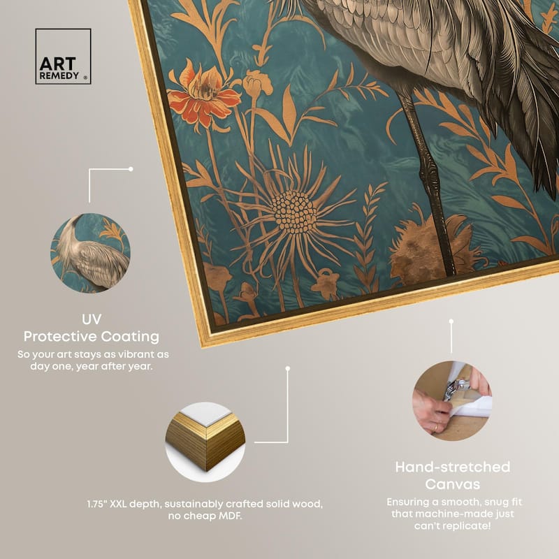 Graceful Grus Gaze Canvas by Art Remedy