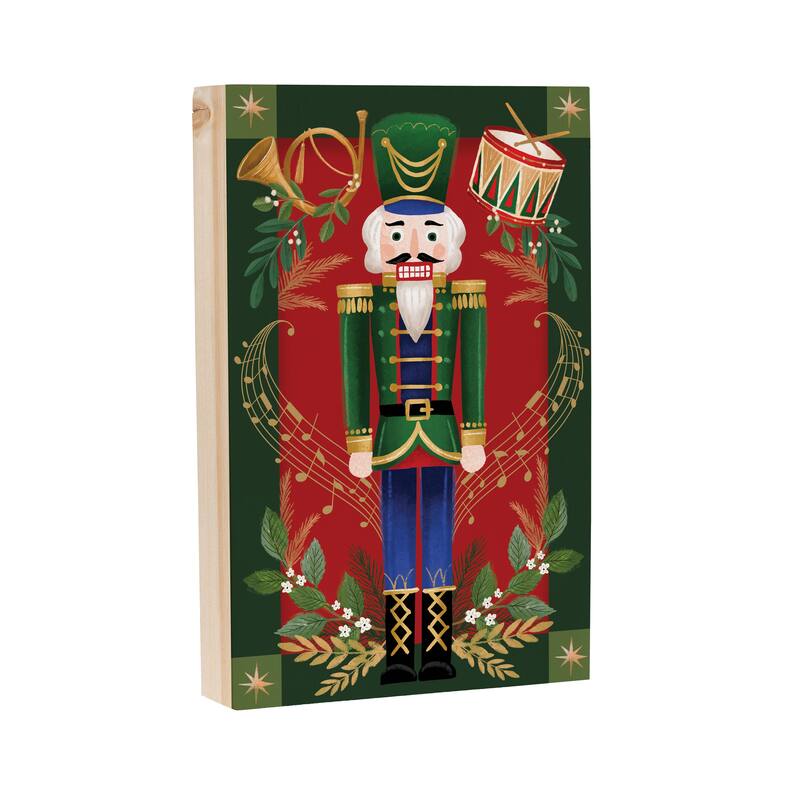 Nutcracker Sign Wood Block - 12"L x 8"H - Multicolor