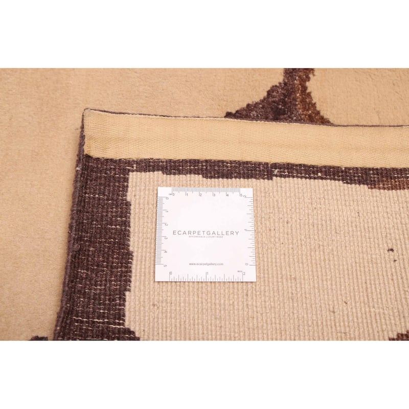 ECARPETGALLERY Hand-knotted Opulence Beige Wool Rug - 5'1 x 7'6