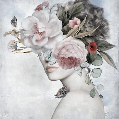 'Dreamy Flower Crown' Painting Print on Wrapped Canvas