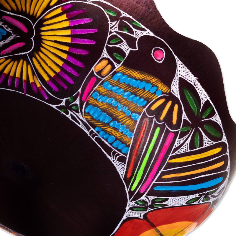 Novica Handmade Sweet Spring Scent Dried Gourd Catchall