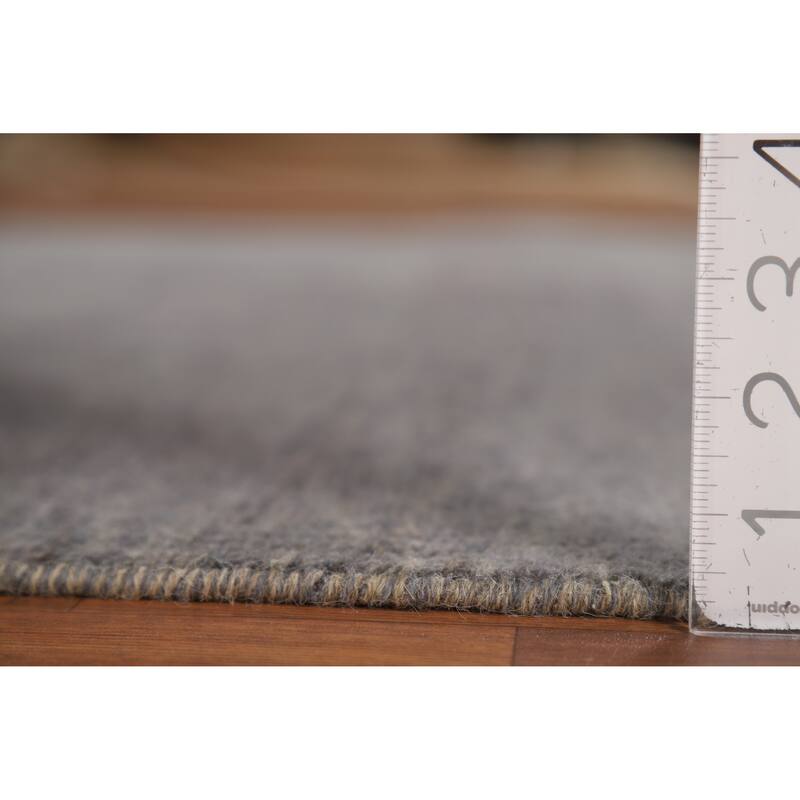 Gray Gabbeh Modern Area Rug Hand-Knotted Wool Carpet - 4'11" x 6'6"