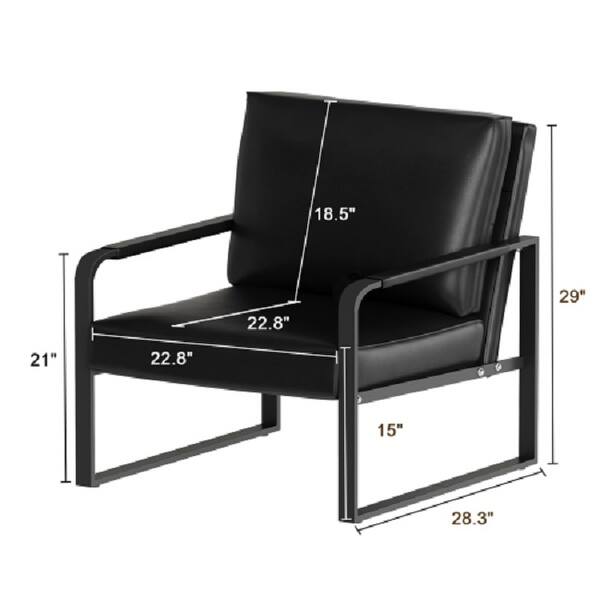 PU Leather Upholstered Accent Chair, Insudtrial Style Armchair with