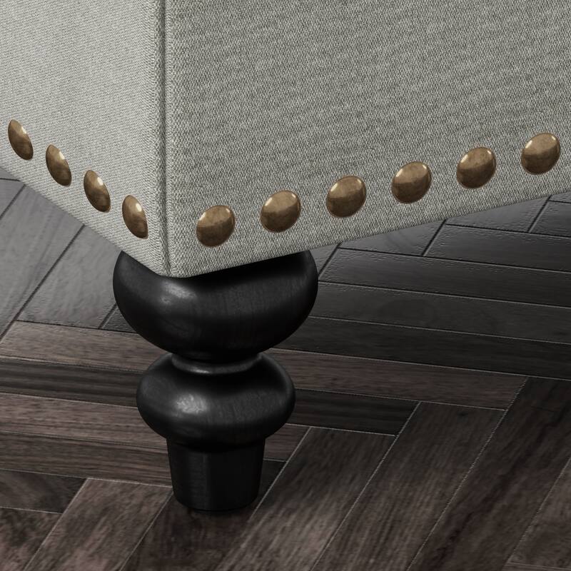 Button-Tufted Storage Bench for Bedroom 50.3"W x 17.5"D x 18"H Bottom rivets design