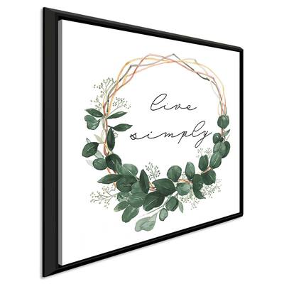 "Live Simply Wreath" Print on Floating Canvas