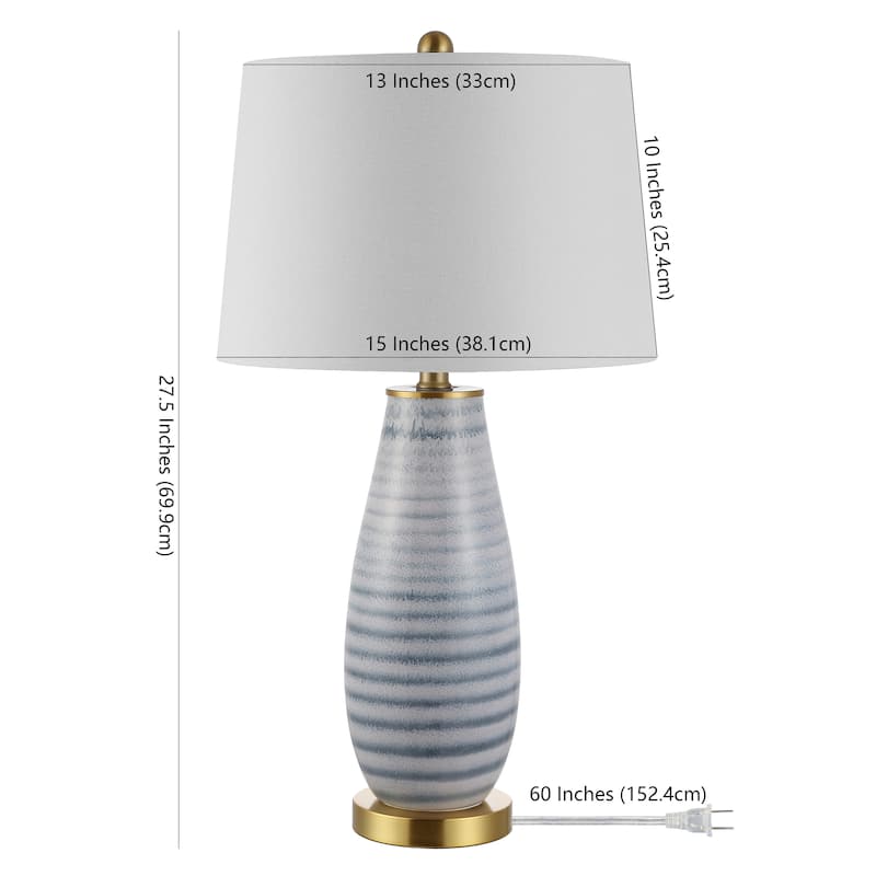 SAFAVIEH Lighting 26.5-inch Eliana Glass Table Lamp - 15" x 15" x 26.5"