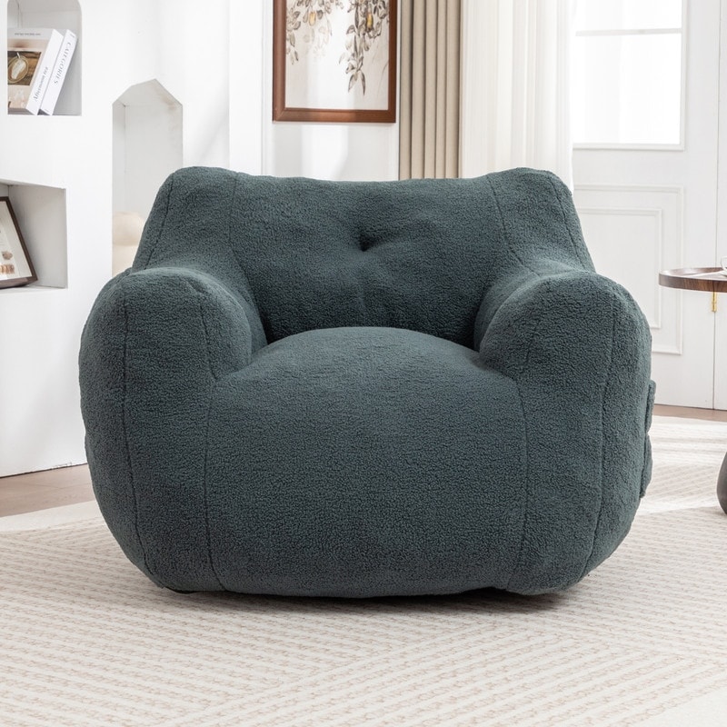 Bean Bag Chair with Armrests Stuffed High-Density Foam for Adults
