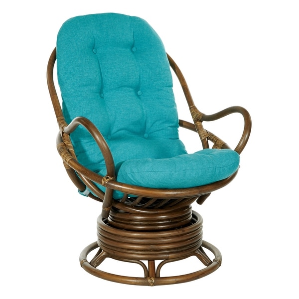 Kauai Rattan Swivel Rocker Chair with Brown Frame. Opens flyout.