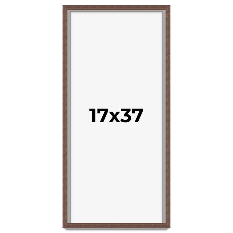 17x37 Shadow Box Frame Brown | 1.125 inches Deep Real Wood Rustic