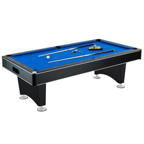 slide 2 of 9, Hathaway Hustler Billiard Pool Game Room Table with Ball Return - Black with Blue Felt Blue