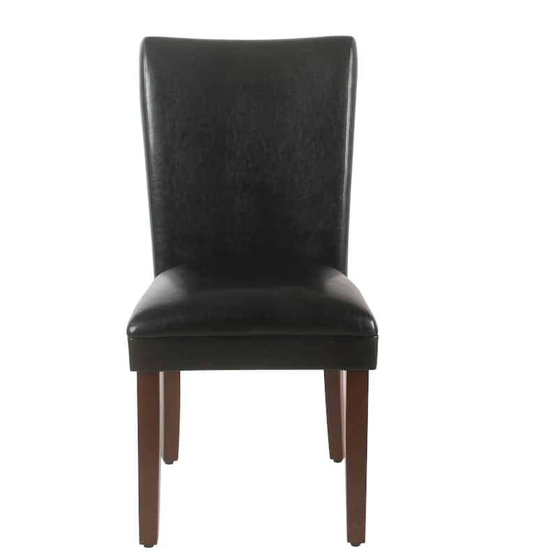 Homepop Parsons Dining Chair - Black Faux Leather - set of 2