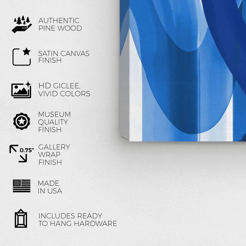 Wynwood Studio Canvas Abstract Greek Waves III Blue and Nautical & Coastal Wall Art Canvas Print