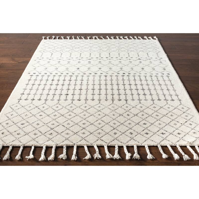 Vijay Handmade Bohemian Geometric Wool Area Rug