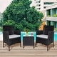 preview thumbnail 27 of 49, Pheap Outdoor 3-piece Cushioned Wicker Bistro Set by Havenside Home