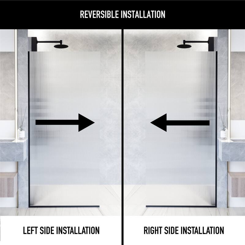 VIGO Zenith 34" W x 74" H Frameless Fixed Shower Screen
