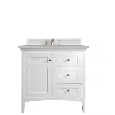 James Martin Vanities Palisades 36" Single Vanity, Bright White