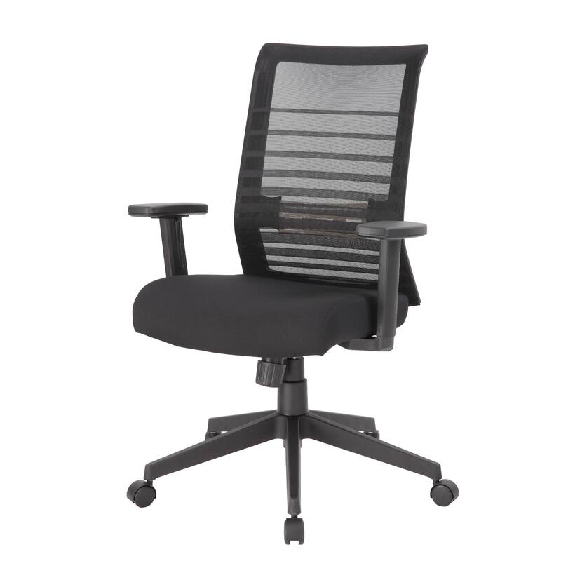 Zara Rolling Task Chair, Black Mesh, Adjustable Arms and Tilt Tension