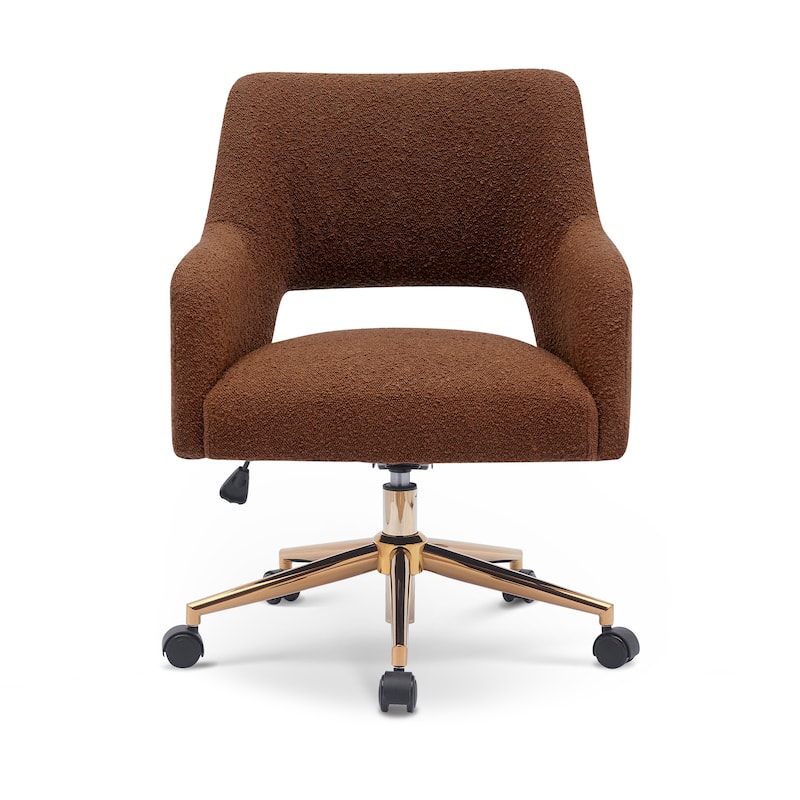 Boucle Upholstered Office/ Desk Chair - Swivel/ Adjustable Height