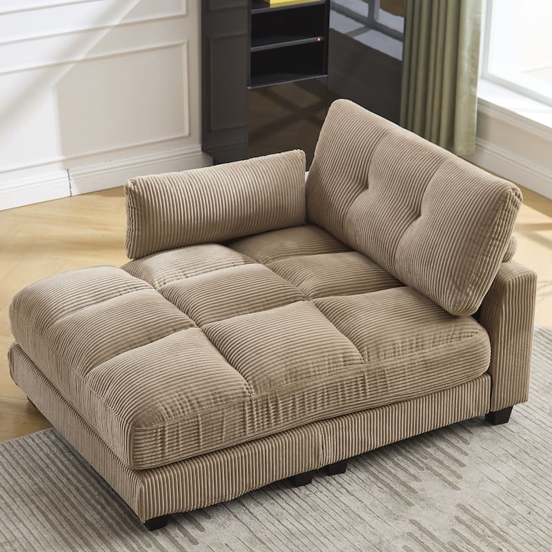 Anmytek Oversized Cloud Couch Sleeper Sofa Bed Modular Chaise Lounge Chair Cozy Fabric Seating - khaki