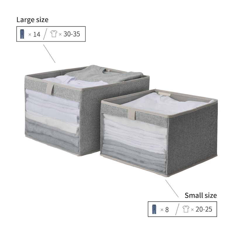 3-Pack Fabric Storage Bins, Collapsible Closet Organizers for Clothes, Blankets