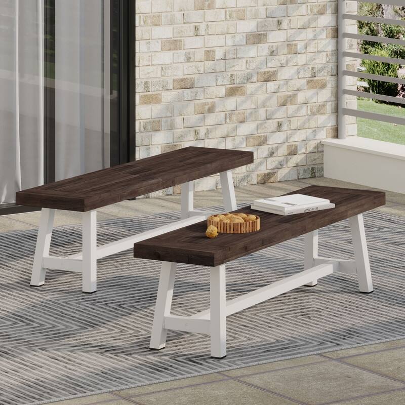 2-Piece Outdoor Bench Set