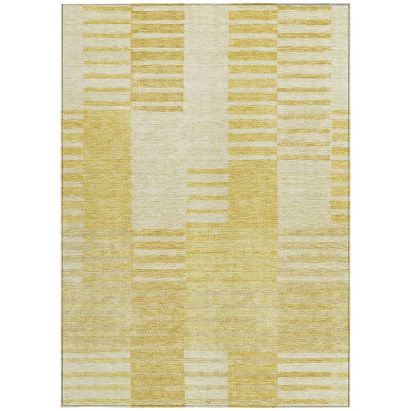 HomeRoots Striped Transitional Rectangle Outdoor Rug