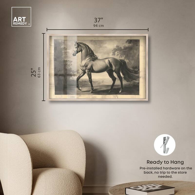 Sketch of a Stallion Shadowbox by Art Remedy
