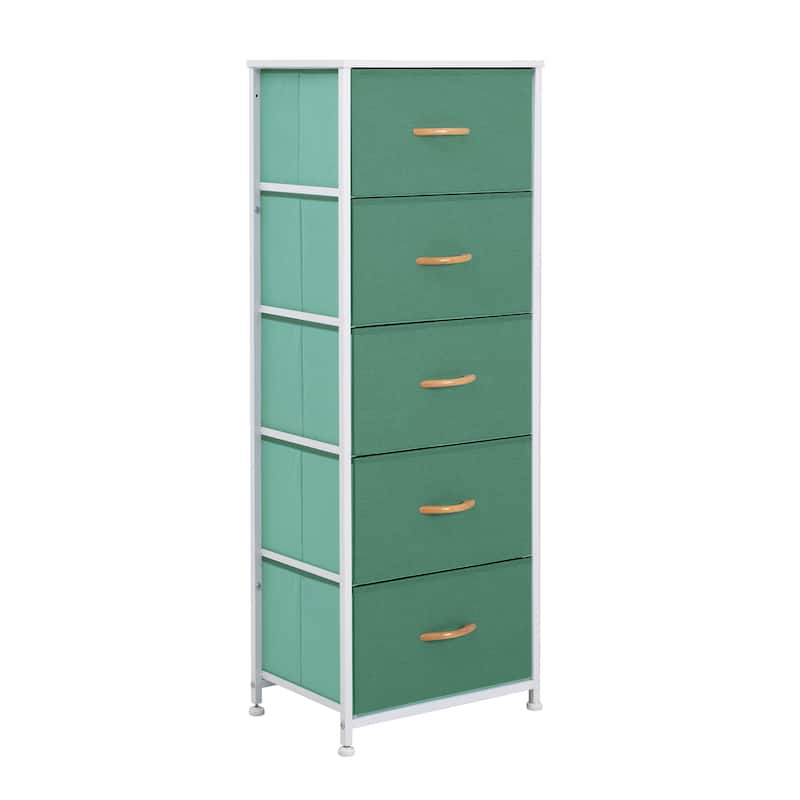 Home Bedroom Furniture 5-drawer Chest Vertical Storage Tower - Fabric Dresser