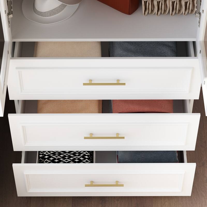 74.8"H Large Modular Wardrobe Cloest Armoire Cabinet Glass Door