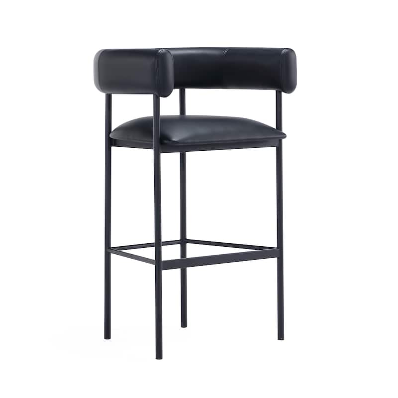 Onda Vegan Leather Metal Upholstered Barstool