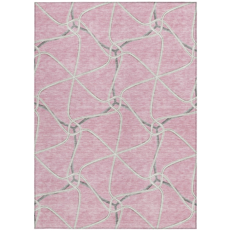 HomeRoots Geometric Contemporary Rectangle Outdoor Rug