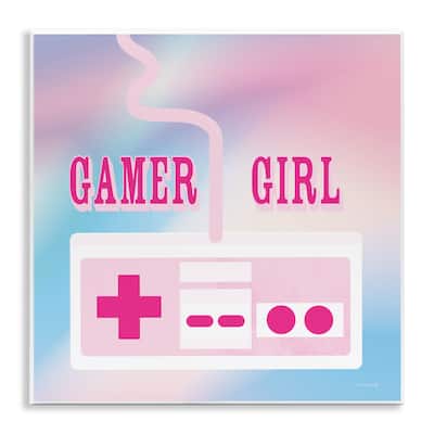 Stupell Pastel Gamer Girl Controller Wall Plaque Art Design By Yass Naffas Designs