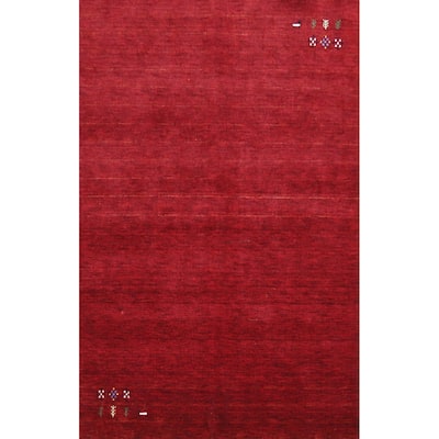 Hand Knotted Oriental 100% Wool Carpet Tribal Tribal Red Gabbeh Area Rug - 8' 0'' X 5' 2''
