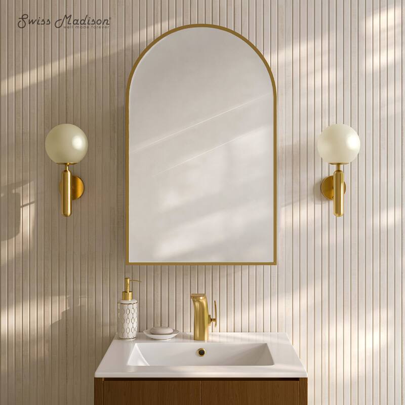 Porte 20 X 30 Arched Recessed/Wall Mount Medicine Cabinet With Mirror In Gold - 20 x 30