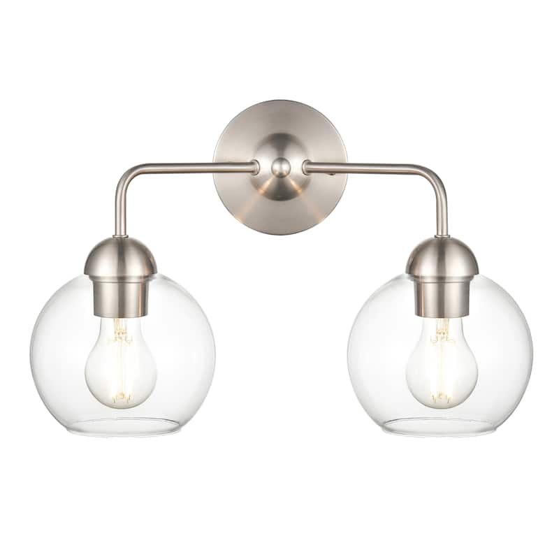 Astoria 15.75-inch Wide 2-Light Vanity Light in Brushed Nickel - 15.75 - Brushed Nickel