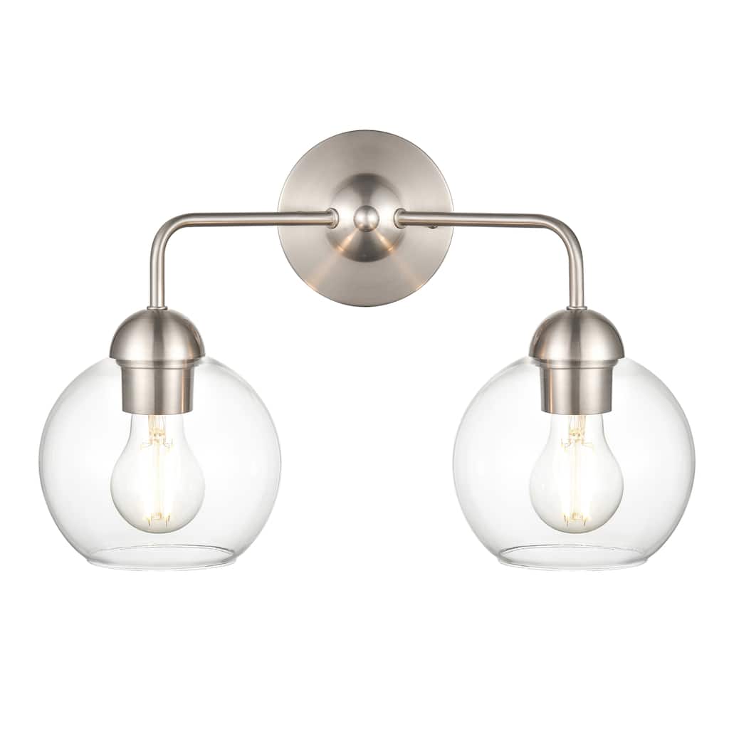 Astoria 15.75-inch Wide 2-Light Vanity Light in Brushed Nickel - 15.75