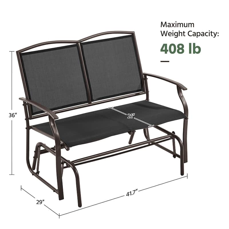 Yaheetech 2-Person Patio Glider Bench Swing Glider Chair