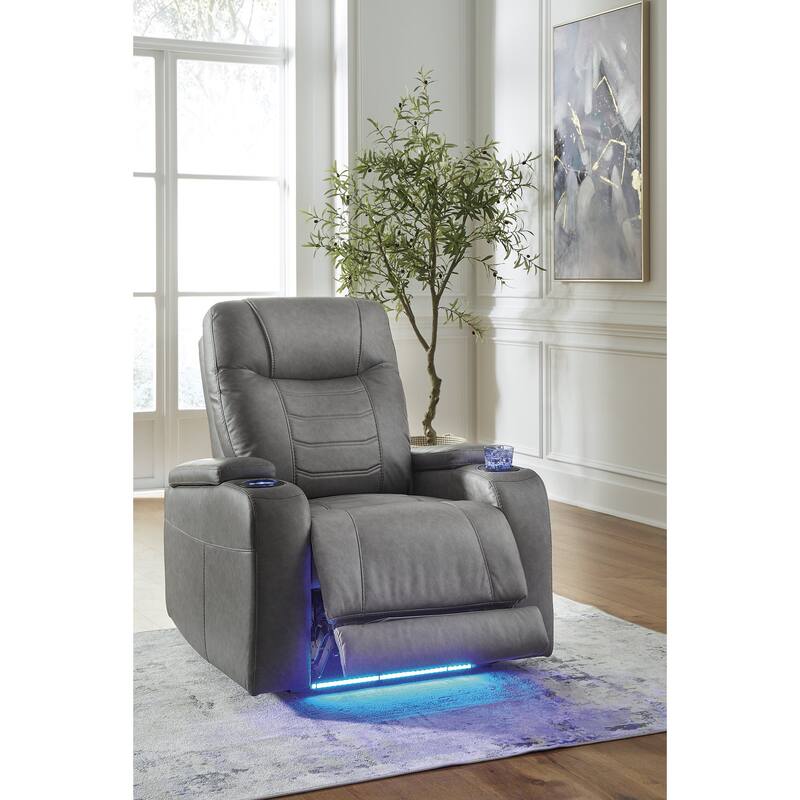 Signature Design by Ashley Schooner Rocks Power Recliner with Adjustable Headrest