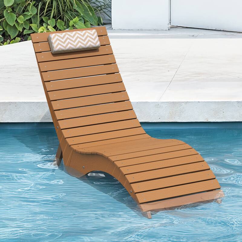 Water-Resistance Pool Lounger for Deck, Pool, or Courtyard - Teak
