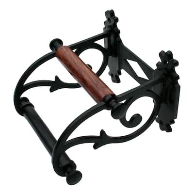 Black Aluminum Toilet Paper Holder Stand Wall Mount 6.5" Toilet Paper Roll Holder with Mounting Hardware Renovators Supply