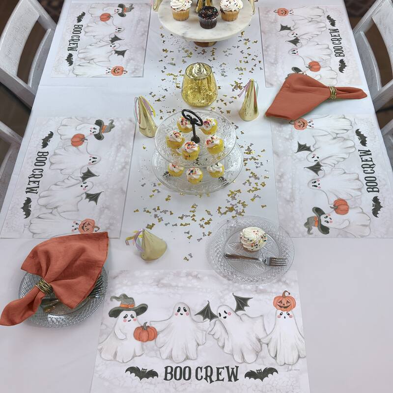 Boo Crew 24 Sheet Reusable Premium Paper Stock Placemats in Resealable Storage Bag Made in The USA 17" x 11"