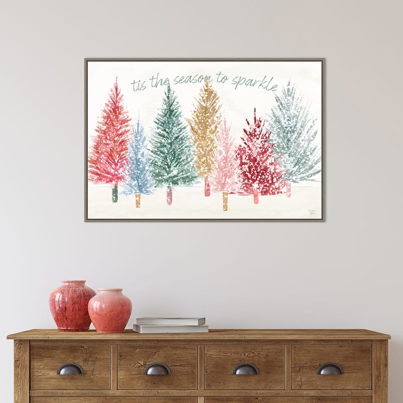 Holiday Sparkle I by Dina June Canvas Art Framed - 33 x 23 in