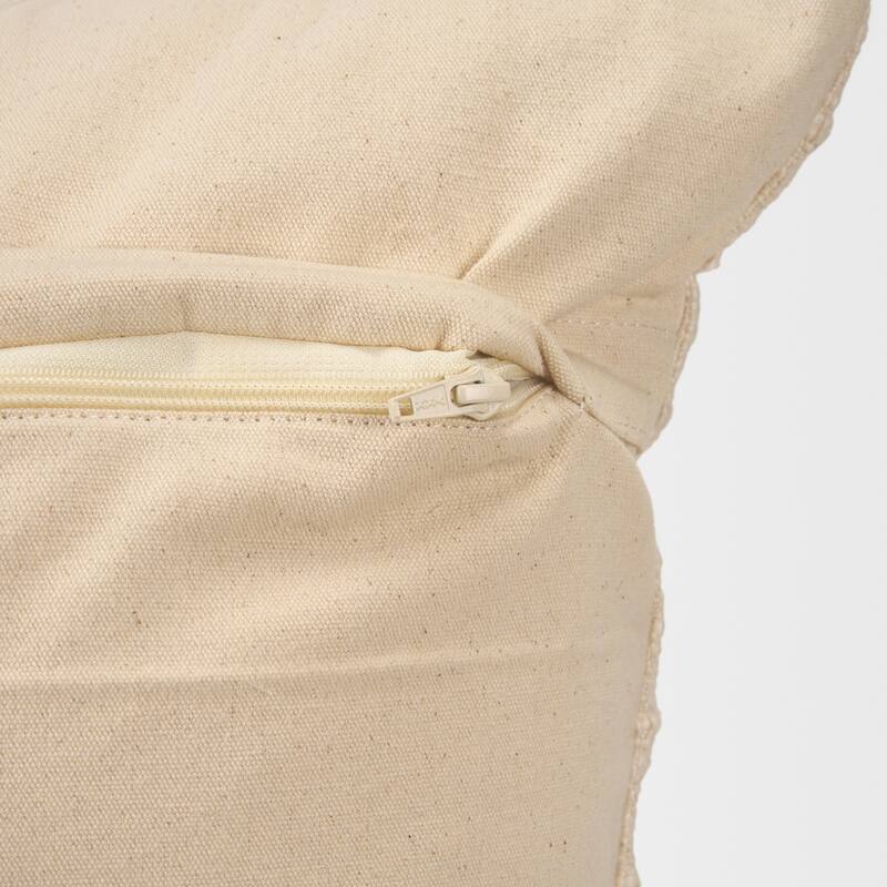 Jacory Cream Checker Textured Decorative Lumbar Pillow Cover