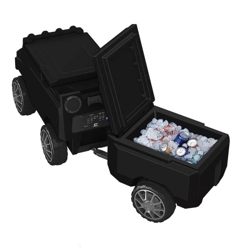 Black Cooler Trailer with White Lid