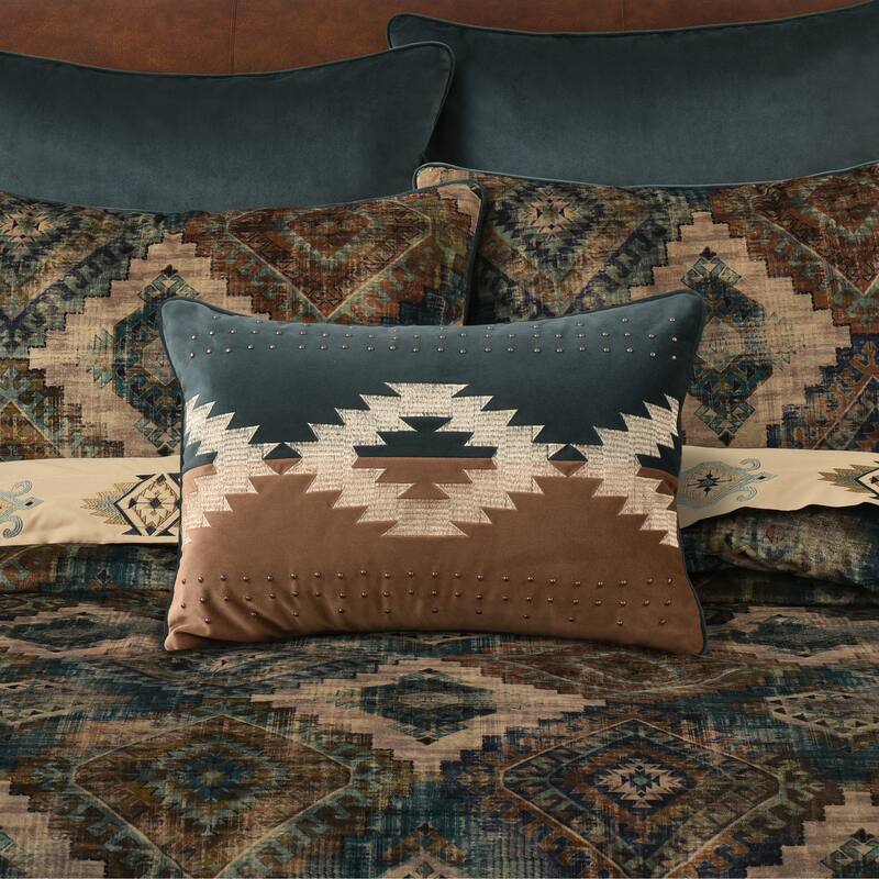 J. Queen New York Baja Boudoir Decorative Throw Pillow - Accent - Polyester - Teal